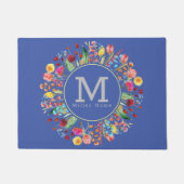 Bright Spring Flowers Periwinkle Blue Custom Deurmat (Voorkant)
