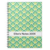 Bright Spring Green Geometric Chevron ZigZag Notitieboek (Voorkant)