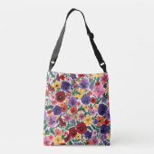 Bright Spring Pansies Floral Garden Pattern Crossbody Tas (Achterkant)