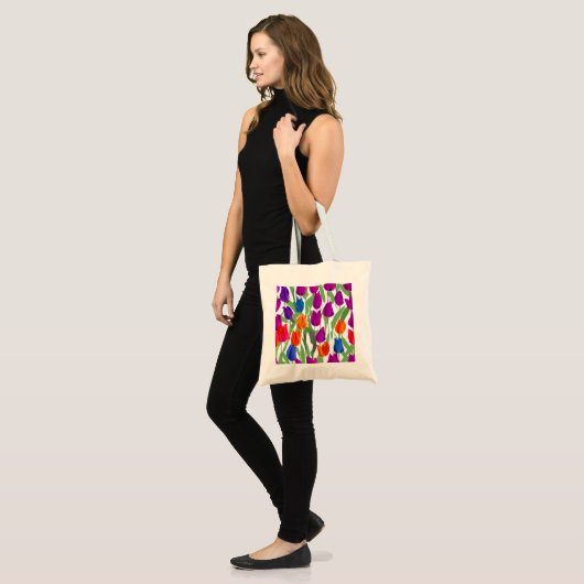 Bright Spring Tulips Canvas Tas (Voorkant (model))