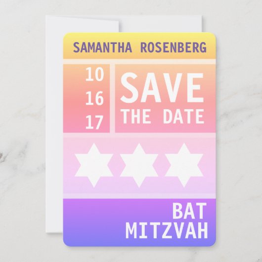 Bright Star of David Save the Date (Devant)