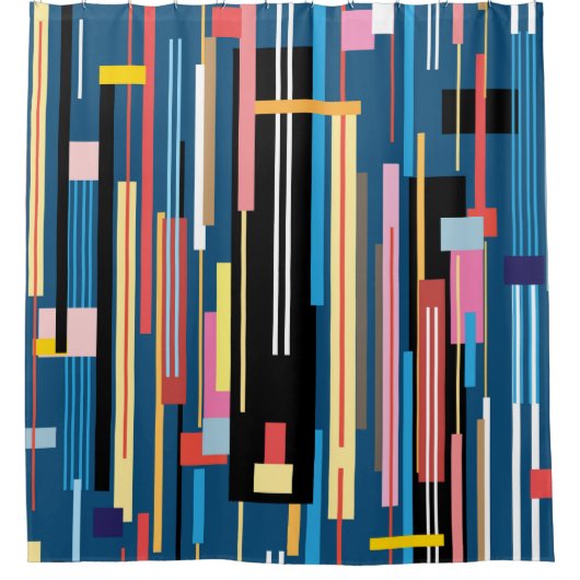 Bright Stripe Abstract Pattern Douchegordijn (Voorkant)