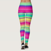 Bright Stripe Vrouwen Kleurrijke Running Leggings (Achterkant)