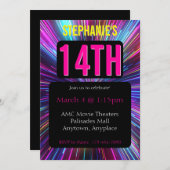 Bright Strobe Light Invitation Anniversaire (Devant / Derrière)