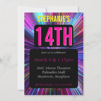 Bright Strobe Light Invitation Anniversaire