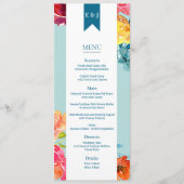 Bright Summer coloré Mariage plat menu (Devant)