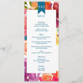 Bright Summer coloré Mariage plat menu (Devant)