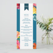 Bright Summer coloré Mariage plat menu (Debout devant)