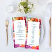 Bright Summer coloré Mariage plat Menu & Boissons