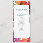 Bright Summer Colorful Custom Wedding Program Programma (Voorkant)