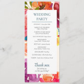 Bright Summer Colorful Custom Wedding Program Programma (Achterkant)