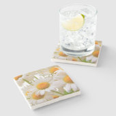 Bright Summer Daisies Flowers Stenen Onderzetter (Zijkant)