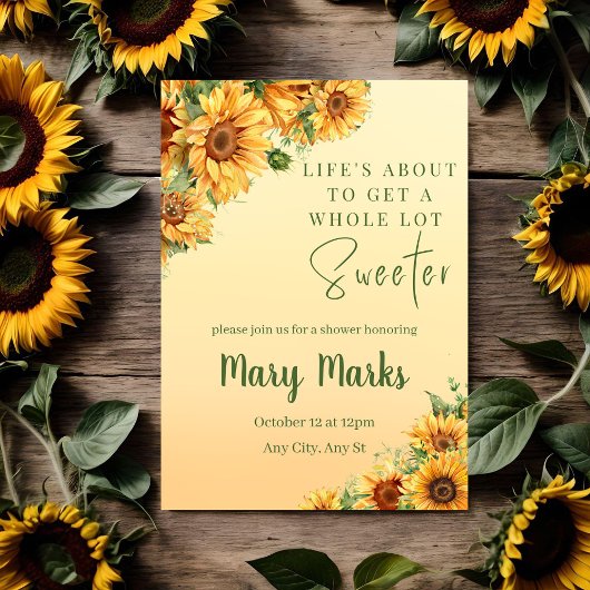Bright Summer Fall Sunflower Invitation