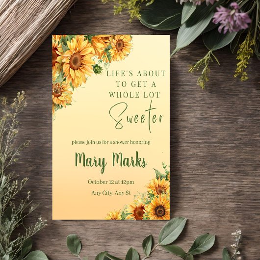 Bright Summer Fall Sunflower Invitation