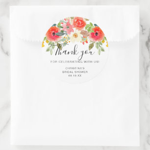 Bright Summer Floral Dank u Vrijgezellenfeest Ronde Sticker