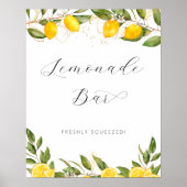 Bright Summer Lemon Baby shower limonade balk Poster (Voorkant)