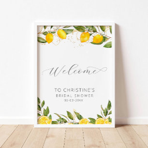 Bright Summer Lemon Bridal Shower Welcome Poster