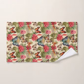 Bright summer pattern with butterflies and cacti bad handdoek (Handdoek)