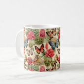 Bright summer pattern with butterflies and cacti koffiemok (Voorkant links)