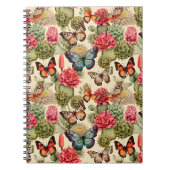 Bright summer pattern with butterflies and cacti notitieboek (Voorkant)