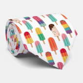 Bright Summer Popsicle Pattern Stropdas (Opgerold)