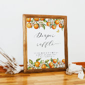 Bright Summer Sinaasappels Baby shower Luier Raffl Poster