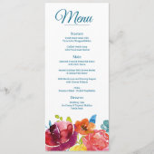 Bright Summer turquoise Mariage plat Menu & Boisso (Devant)