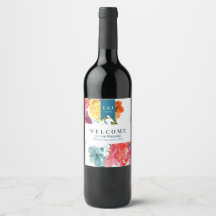 Bright Summer "Welcome" Vin bouteille Étiquette