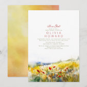 Bright Summer Wildbloemen Boho Baby shower Kaart (Voorkant / Achterkant)