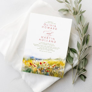 Bright Summer Wildflower Boho Wedding Kaart