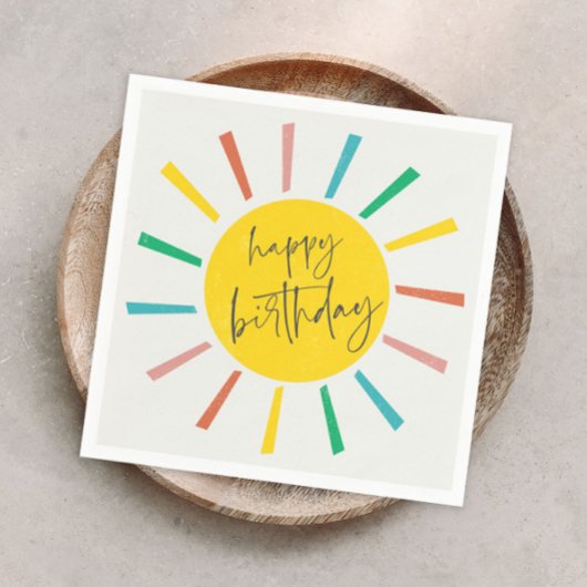 Bright Sun Script Kids Birthday Party Servet