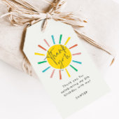 Bright Sun Script kinderen Birthday party bedankt Cadeaulabel