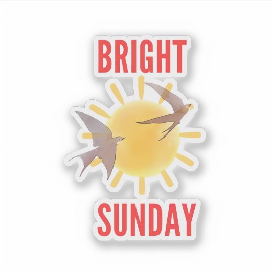 Bright Sunday Sun & Birds Sticker (Devant)