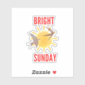 Bright Sunday Sun & Birds Sticker (Feuille)