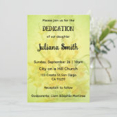 Bright Sunflower  Lime Green Dedication Invitation (Debout devant)