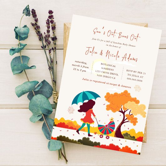 Bright Sunshine Cool Summer Baby shower Kaart