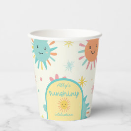 Bright Sunshiny Day Foto Verjaardag Papieren Bekers