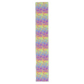 Bright Swirl Fractal Pattern Rainbow Psychedelic Lange Tafelloper (Voorkant)