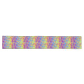 Bright Swirl Fractal Pattern Rainbow Psychedelic Lange Tafelloper (Horizontaal)