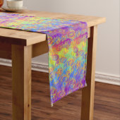 Bright Swirl Fractal Pattern Rainbow Psychedelic Lange Tafelloper (Voorbeeld)