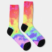 Bright Swirly Boho Hippie Trippy Groovy Rainbow Sokken (Rechts)