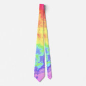 Bright Swirly Boho Hippie Trippy Groovy Rainbow Stropdas (Voorkant)