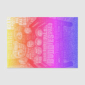 Bright Teddy Bear Beste vrienden Embedded Word Clo Tissuepapier (Voorkant)