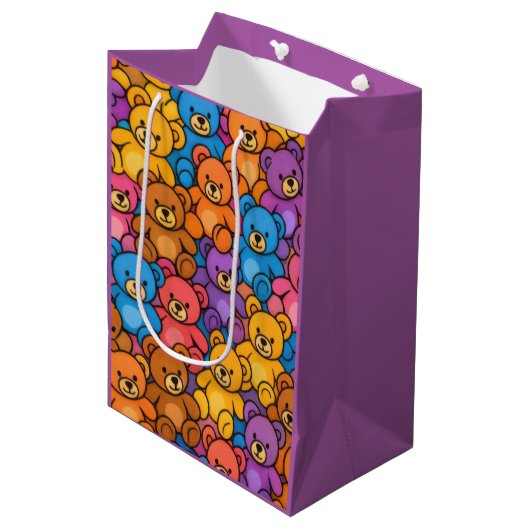 Bright Teddy Bears Gift Bag Medium Cadeauzakje (Voorkant Gekanteld)