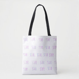 Bright text canvas tas met sterrenthema