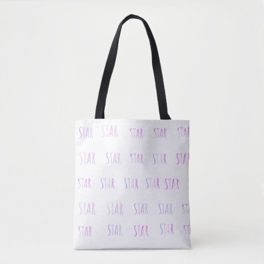Bright text canvas tas met sterrenthema (Voorkant)