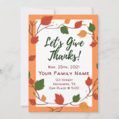 Bright Thanksgiving Invitations Autumn Fun Décontr (Devant)