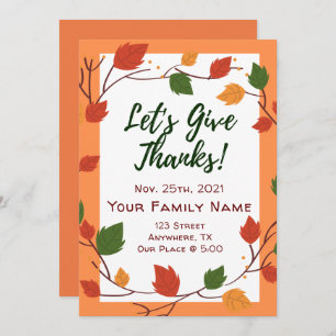 Bright Thanksgiving Invitations Autumn Fun Décontr