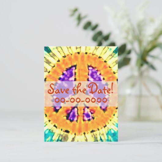 Bright Tie Dye Peace Sign Invitations (Debout devant)
