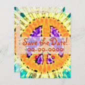 Bright Tie Dye Peace Sign Invitations (Devant / Derrière)